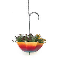 BLUMENAMPEL Metall mit Topf Regenschirm 57 cm 96258 S - Multicolor, Metall (23/57/23cm) - DanDiBo