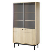 VITRINE Linea Eiche Nature WT104 Japandi Stil - Multicolor, Holzwerkstoff (103.4/184.6/39cm) - Sepro Meble
