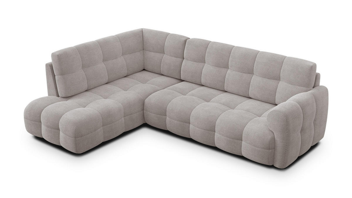 ECKSOFA MELLOW 5-Sitzer, beige - Beige/Schwarz, Holz/Textil (283/191cm) - Courtois Laville