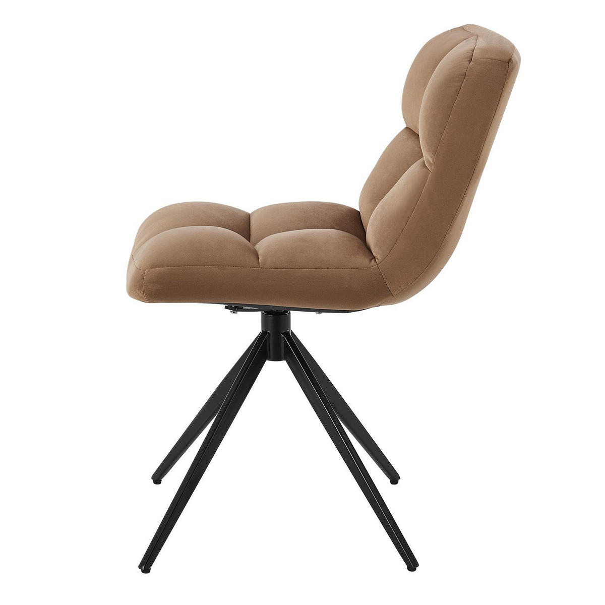DREHSTUHL Dallas samt dunkelgrau (2er-Set) - Hellbraun, Textil (45/84/45cm) - Juskys