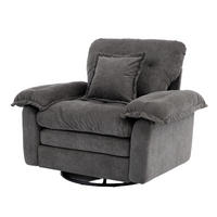 DREHSESSEL 360° Chenille-Bezug mit Metallfuß 116/84/96 cm Grau 136 kg belastbar - Grau, Textil (84/96/116cm) - Redom