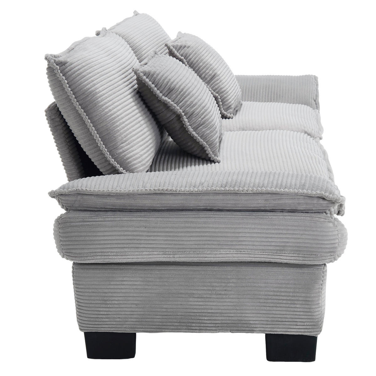 POHOVKA zo zamatu, 224/81/81 cm svetlosivá, 2-miestna s vankúšmi - sivá, textil (224/81/81cm) - BEAOK