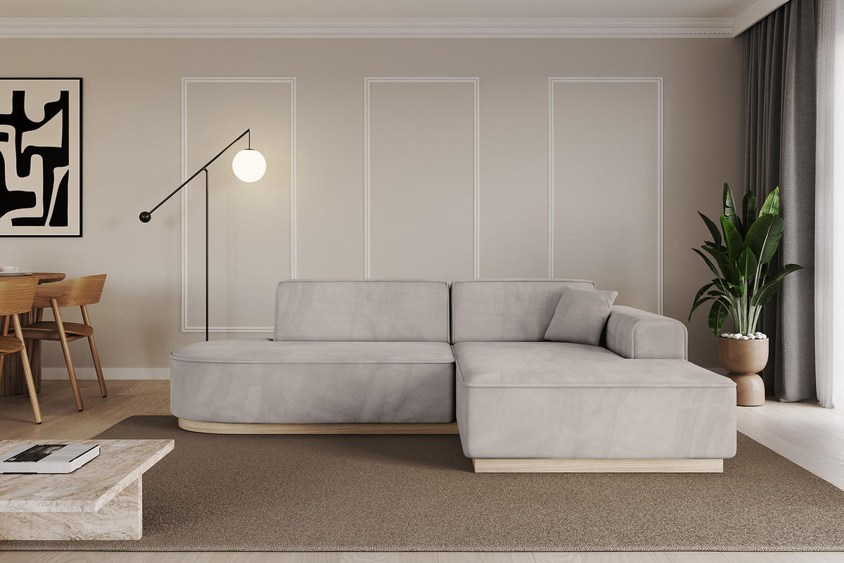 ECKSOFA Ottomane Rechts IREA-L1 - 234x171x83 cm Hellbraun - Hellbraun, Holzwerkstoff/Textil (171/234cm) - ALTDECOR