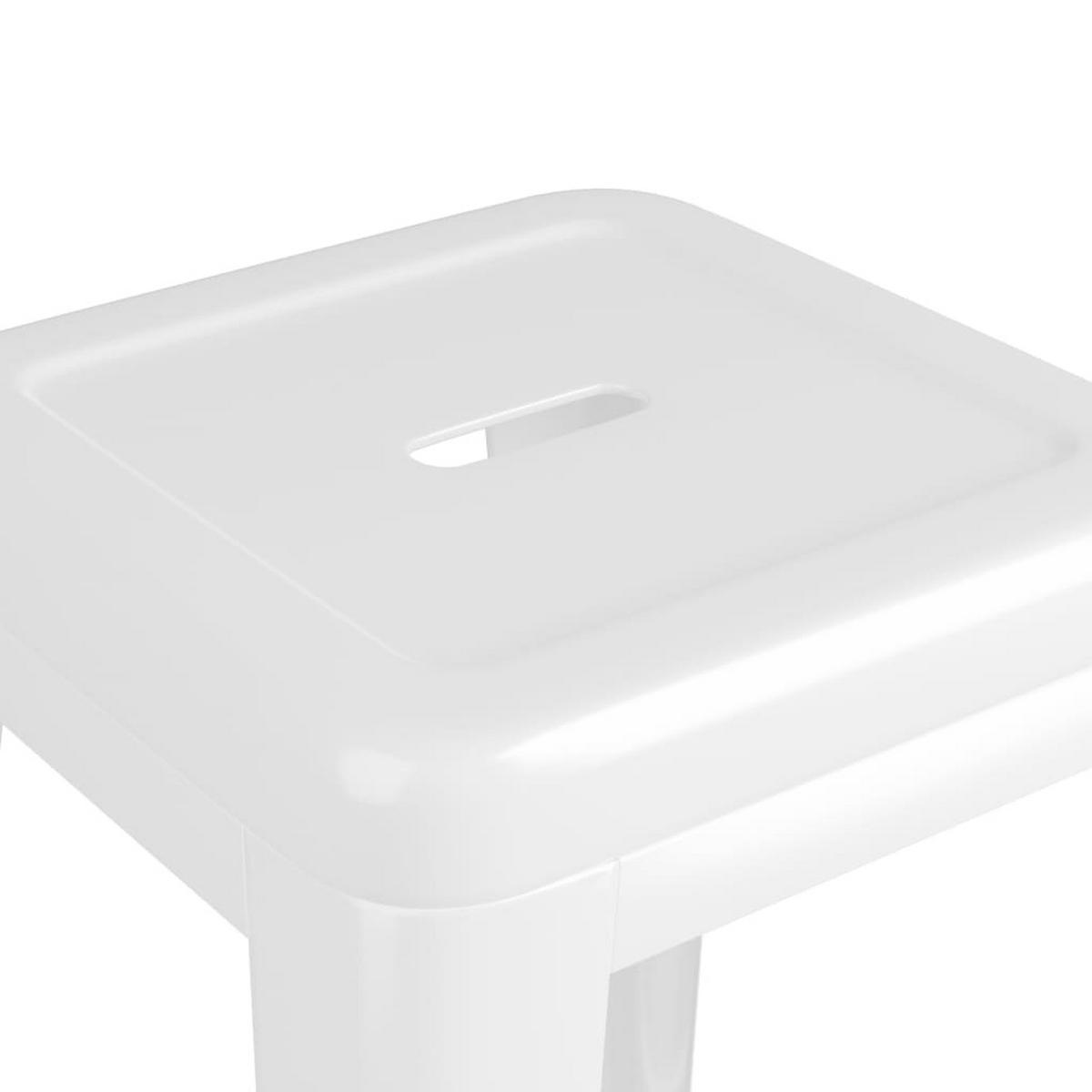 BARHOCKER Meto Stapelbar 2er-Set Weiß Metall - Weiß, Metall (43/77/43cm) - DELUKE