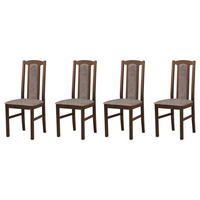 ESSZIMMERSTUHL - Set 4x Bos 7 nussbaum, dora 22 - Graubraun/Nussbaumfarben, Holz (43/96/40cm) - Leaf Design