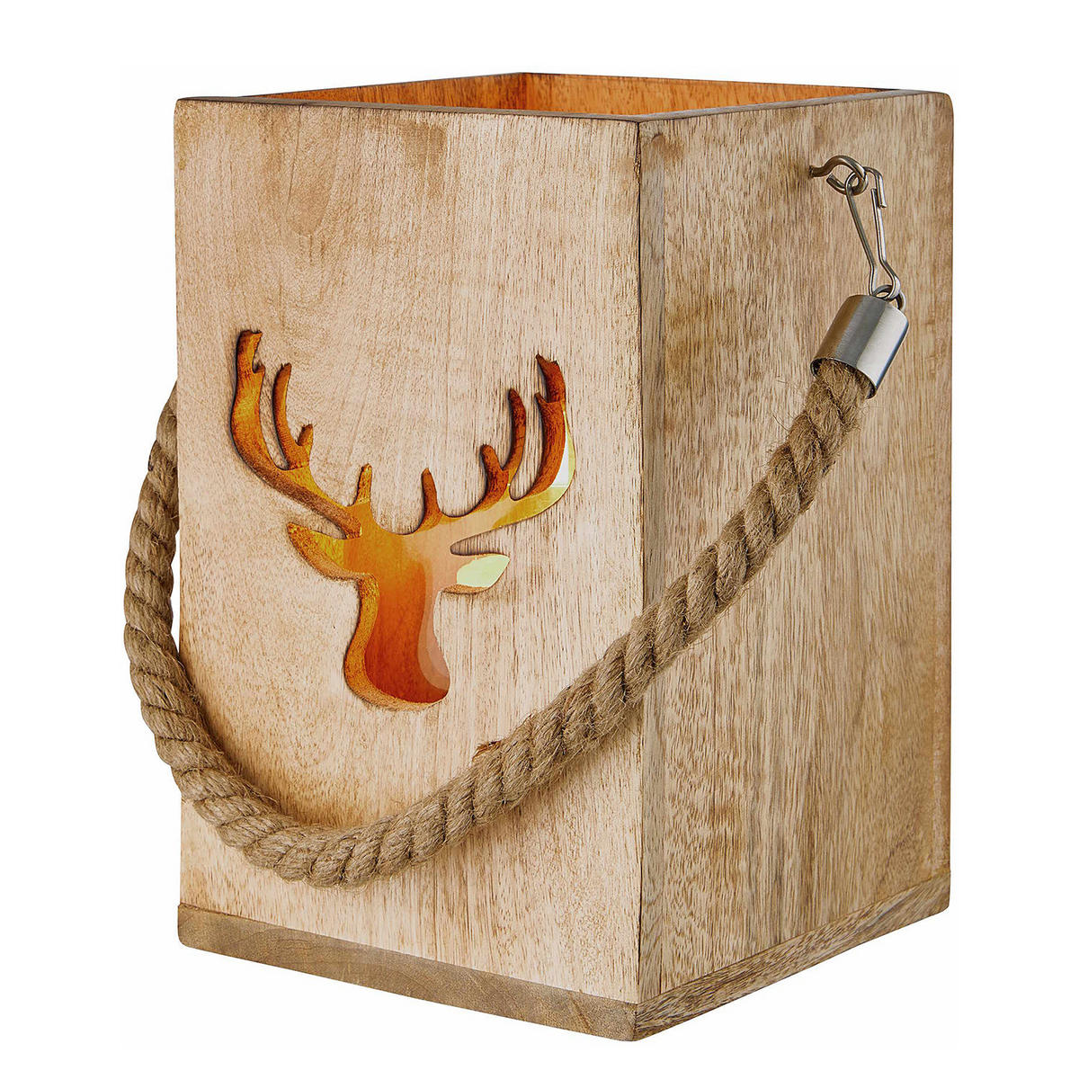 LATERNE Forest - Braun, Holz (16/24/16cm) - Butlers