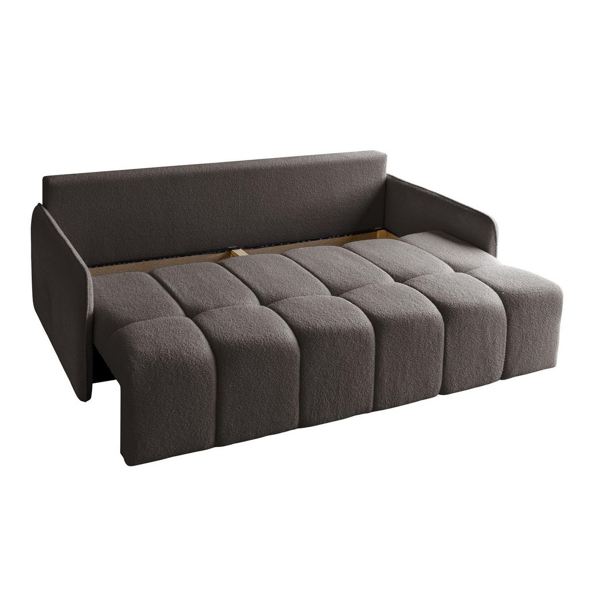 Schlafsofa Morena, zweisitzig, mit Schlaffunktion, Quelle 20 - Dunkelbraun, Textil (207/90/90cm) - Lookway