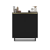 KOMMODE Selene 2D Schwarz Matt 111 cm - Schwarz, Holzwerkstoff/Metall (111/125/35cm) - Meble Lindner
