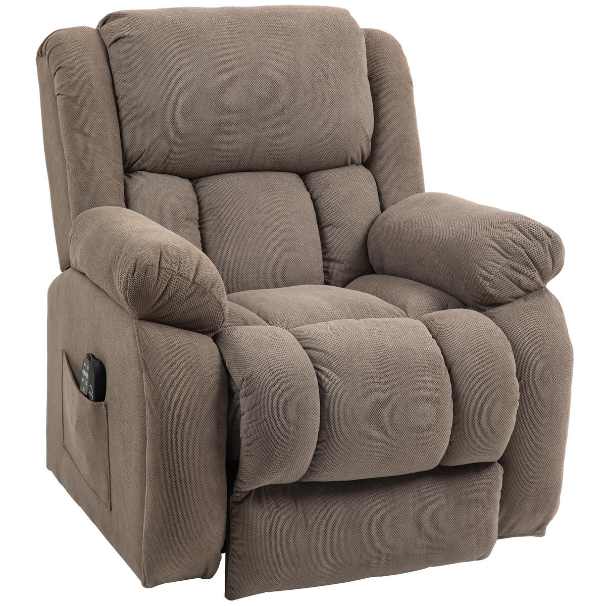 MASSAGESESSEL DE-06371 mit Massage- & Wärmefunktion, elektrische Aufstehhilfe, 150° neigbar Hellbraun - Braun, Metall (104/100/93cm) - ComfortXL