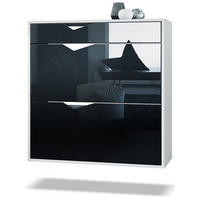 SCHUHSCHRANK Kolmio Fronten in Schwarz Hochglanz - Schwarz Hochglanz, Holzwerkstoff (190/185/33cm) - Vladon