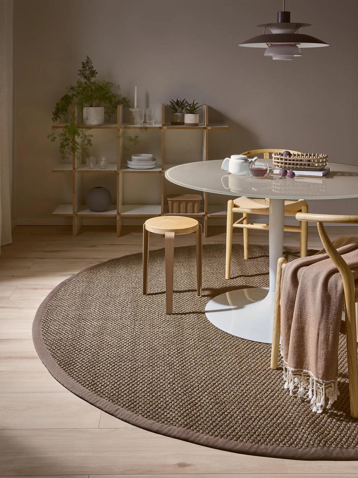 SISALTEPPICH Greta Grau ø 150 cm rund - Grau, Textil (150/150cm) - benuta Pure