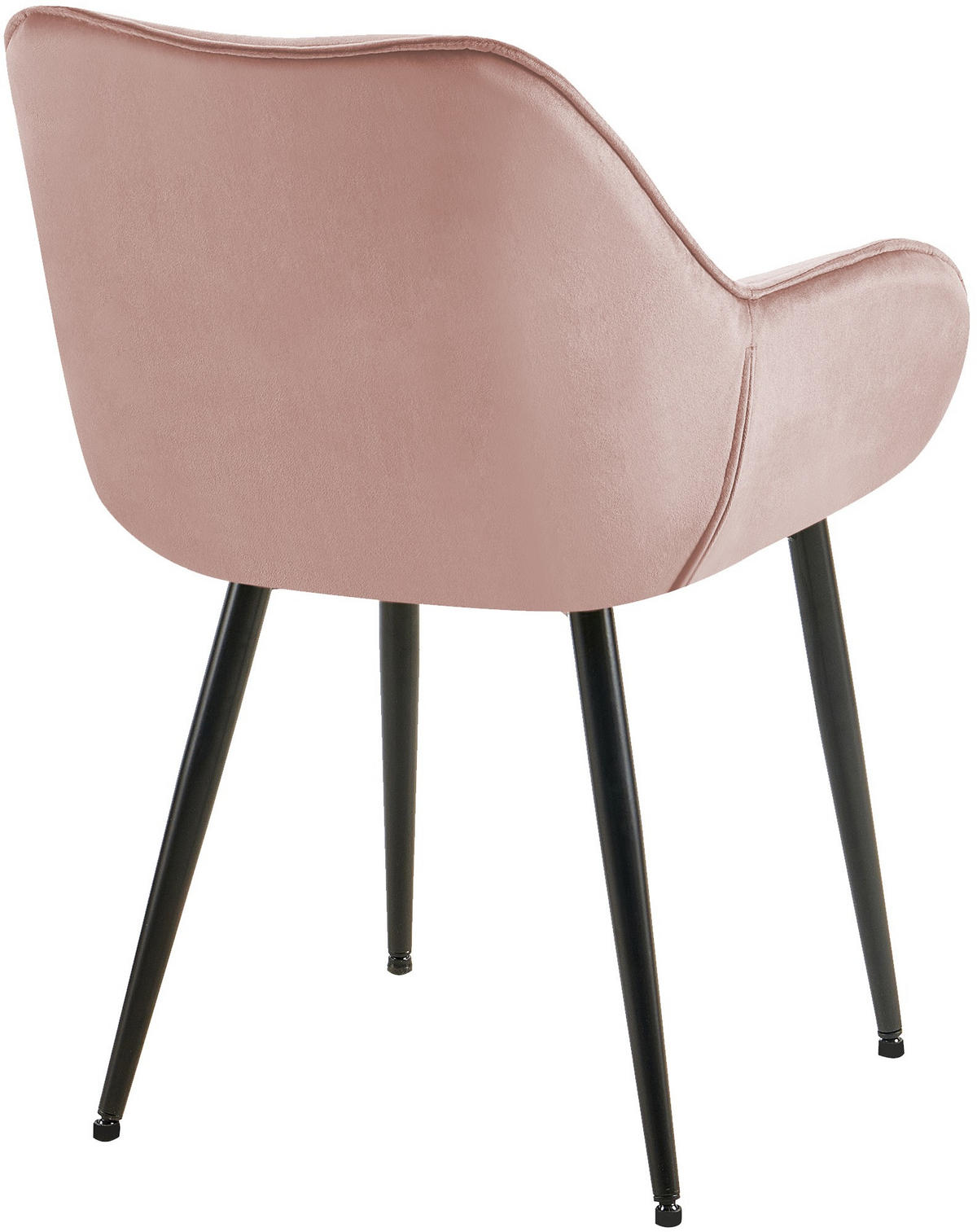 ARMLEHNENSTUHL Samt pink - Pink/Schwarz, Textil/Metall (58/83/62cm) - CLP