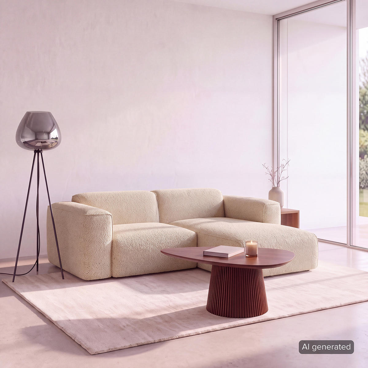 1,5-SITZER ECKSOFA mit Longchair - Beige/Schwarz, Kunststoff/Textil (260/173cm) - home24