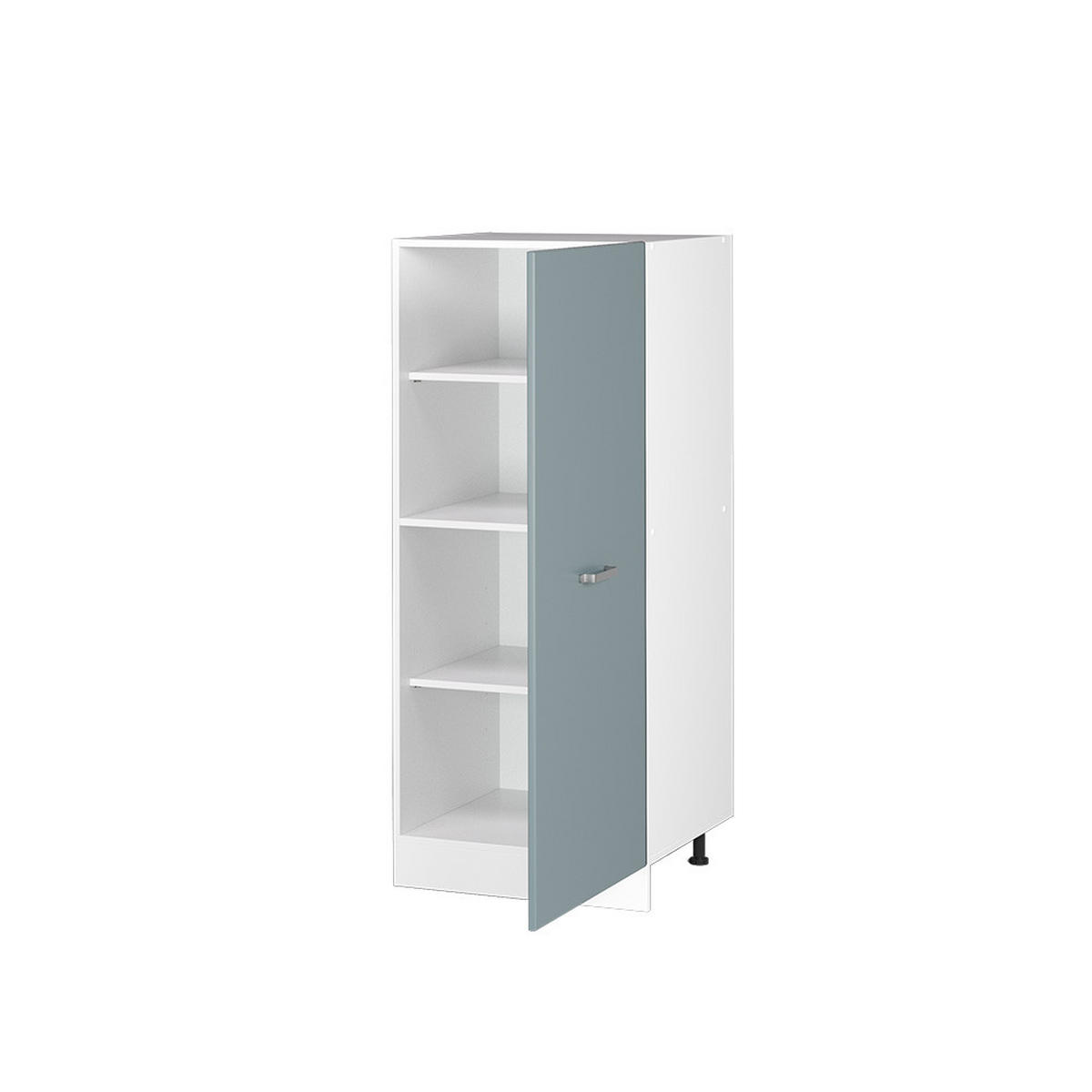 HOCHSCHRANK R-Line Blau-Grau 60 cm mit offenen Regalen, und Tür - Blaugrau/Weiß, Holzwerkstoff (60/143/57.2cm) - Vicco