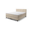 BOXSPRINGBETT Kansas, Polsterbett Maße: 140x200 cm, Farbe: Beige, Velourstoff, Doppelbett mit Bonell-Matratze H3 inkl. Topper - Beige, Holz/Kunststoff (140/200cm) - VENASI MÖBEL