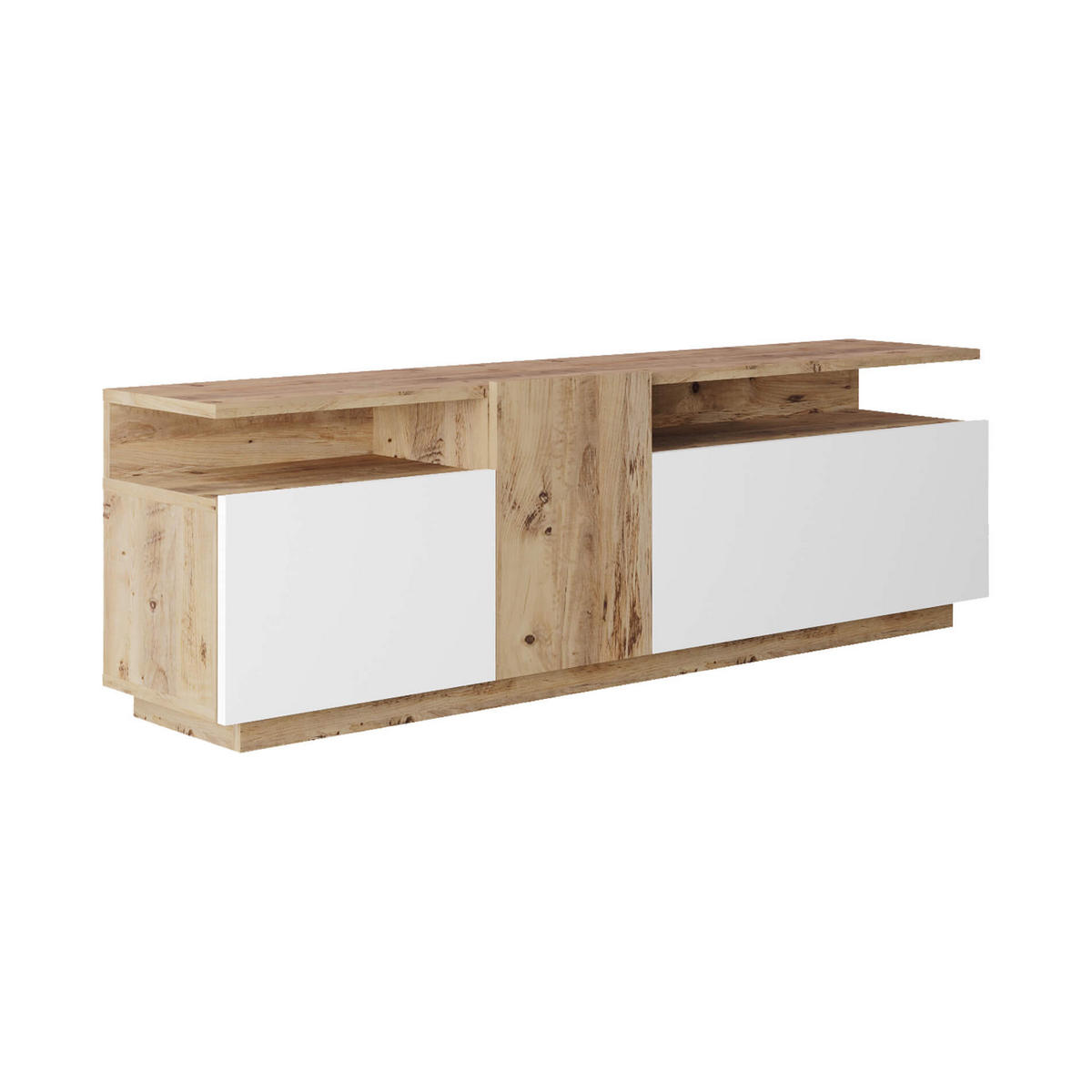 LOWBOARD Hellbraun Weiß 29,5/150/46,5 cm - Braun, Holzwerkstoff (150/46.3/29.5cm) - Mobili Rebecca