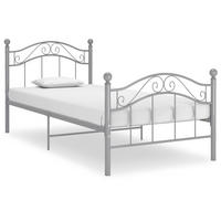 BETT Grau Metall 90x200 cm - Grau, Metall - furnicato