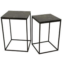 BEISTELLTISCH Volos Braun 41/41/61cm 2er-Set - Braun, Stein (41/41/61cm) - PTMD Collection