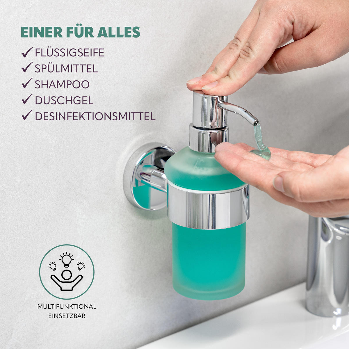 BADEZIMMER-ZUBEHÖR-SET LUCENTE 5tlg, Edelstahl, verchromt - Chromfarben, Metall (14.5/35/11.5cm) - bremermann