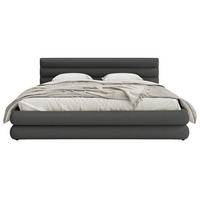 POLSTERBETT Alegre Grafit Chenille 140x200 cm - Schwarz/Graphitfarben, Holz/Textil (140/200cm) - Selsey