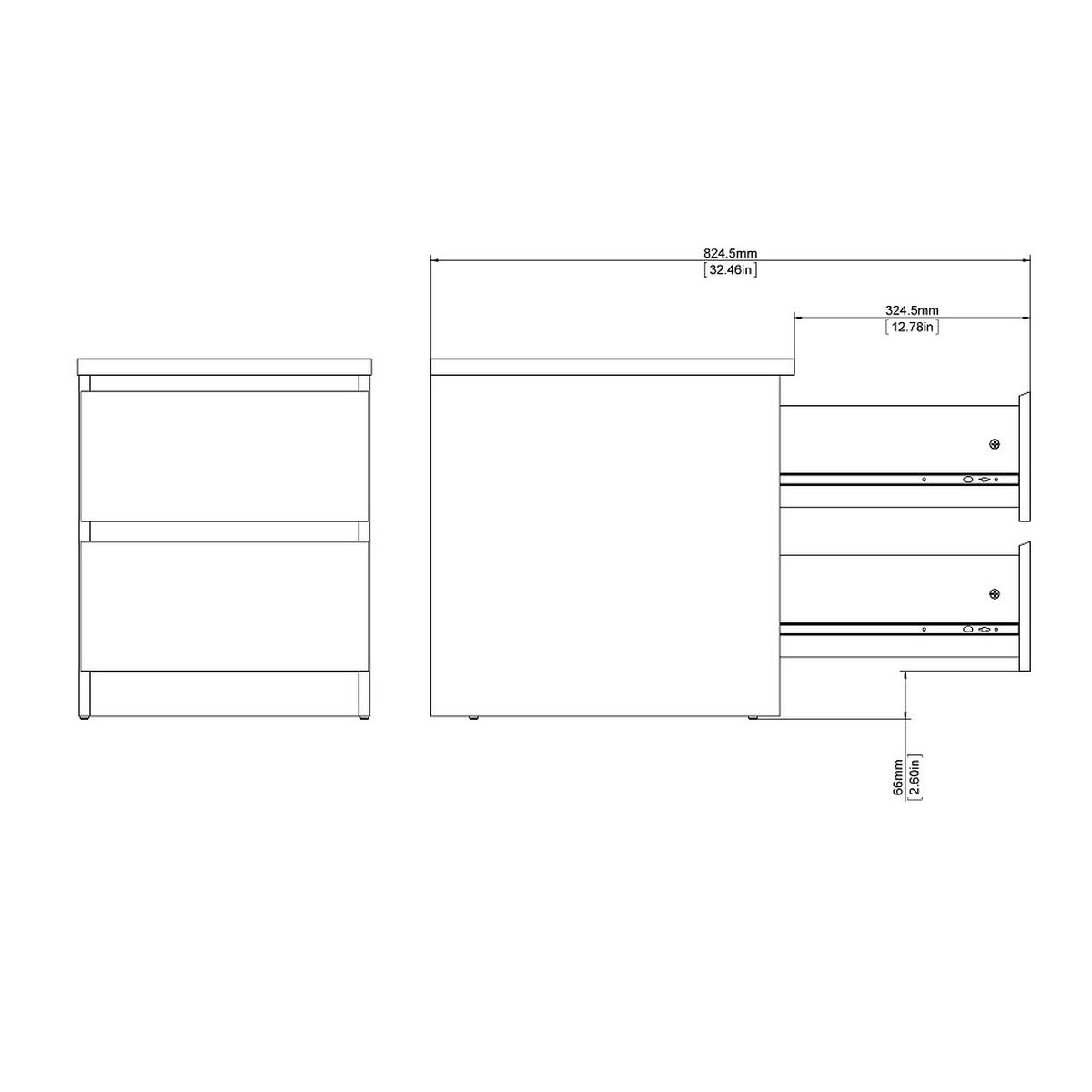 NACHTSCHRANK mattschwarz - Schwarz, Holzwerkstoff (40/50/50cm) - ebuy24