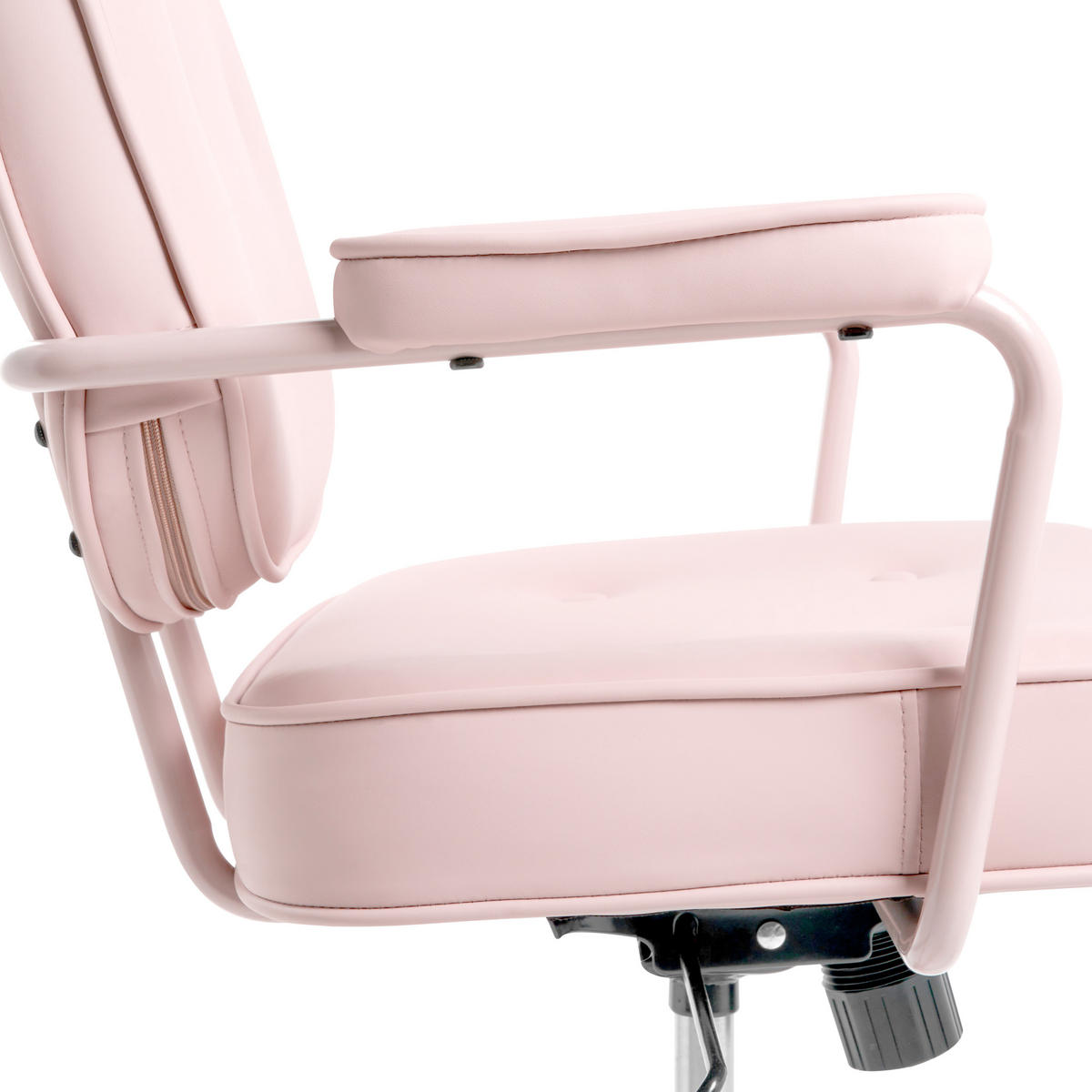 SCHREIBTISCHSTUHL Kunstleder Pastellrosa Paramus - Pink, Kunststoff (60/81/65cm) - Beliani