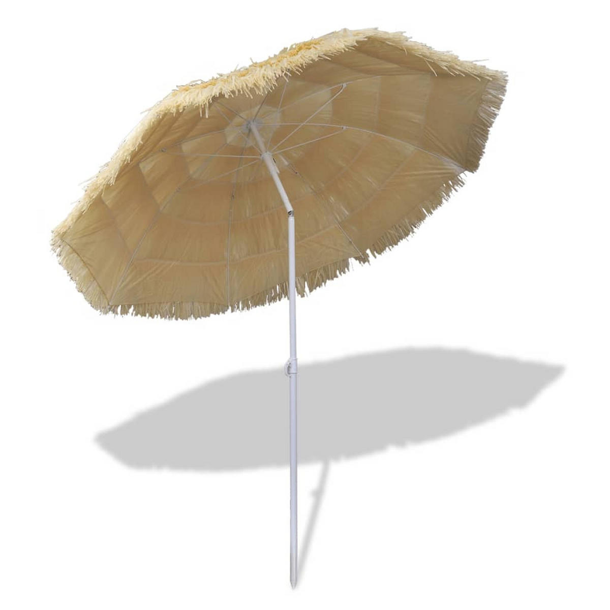 STRANDSCHIRM Hawaii-Stil Kippbar - Beige, Textil (160/180cm) - vidaXL