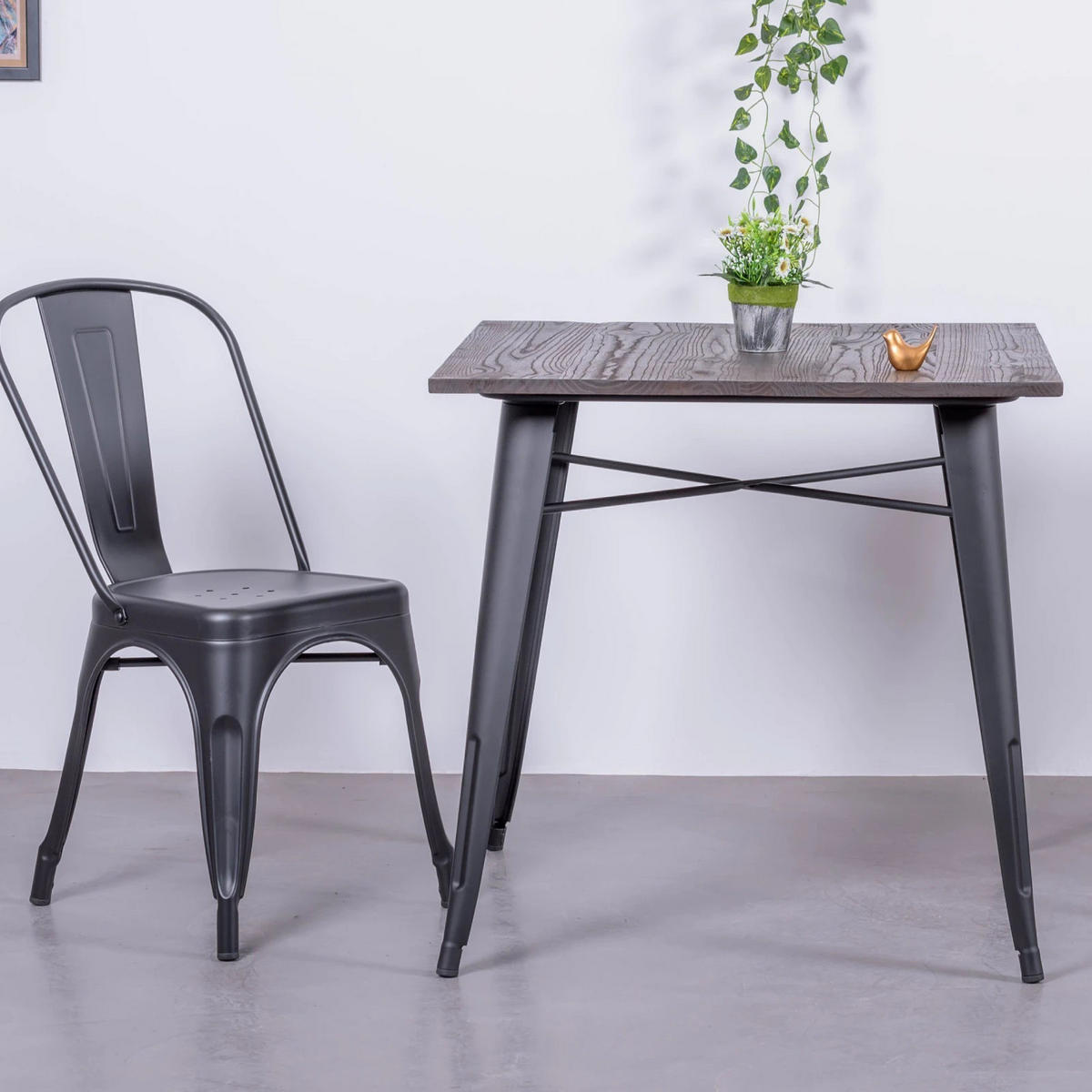 TISCH Quadratisch Schwarz 80/80/78 cm - Schwarz, Metall (80/80/78cm) - Nest Dream