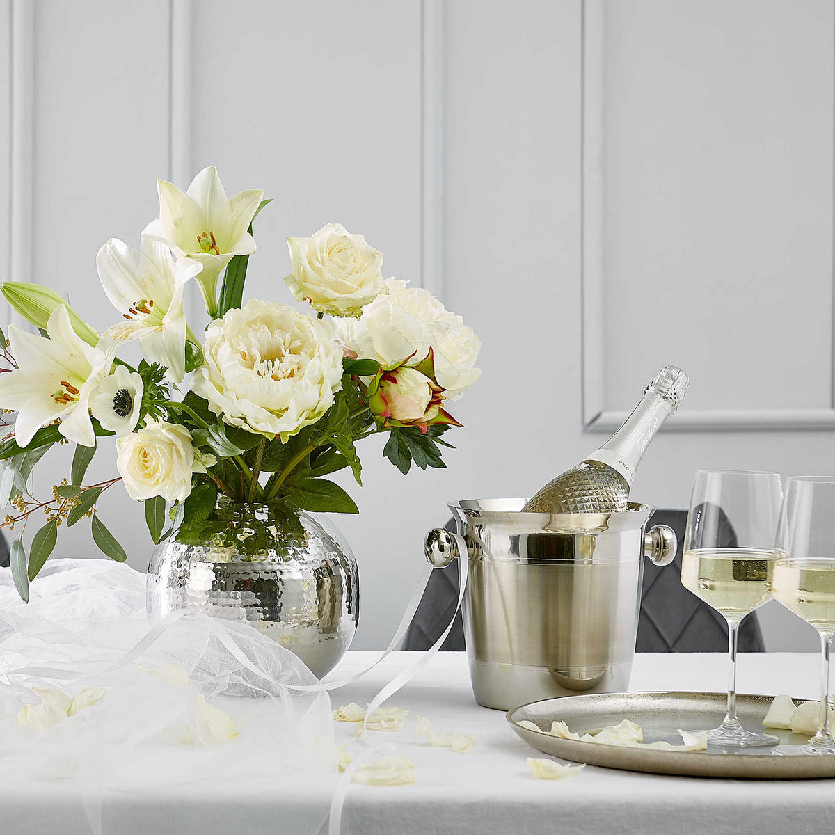 FLASCHENKÜHLER Champagne - Silberfarben, Metall (19/19cm) - Butlers