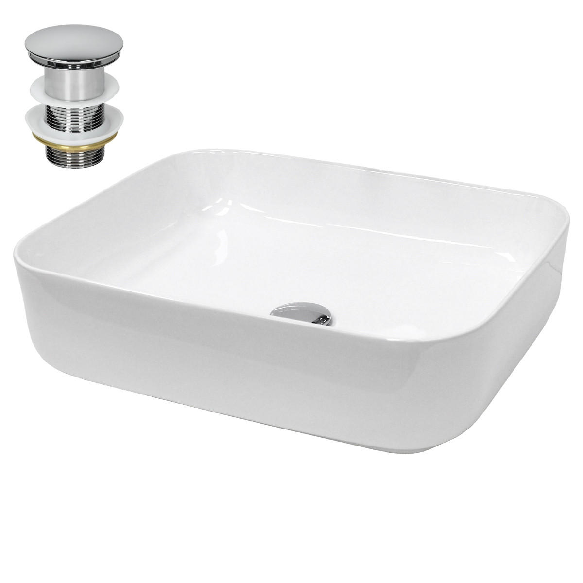 WASCHBECKEN - Weiß, Keramik (39.5/13.5/50.5cm) - ECD-Germany
