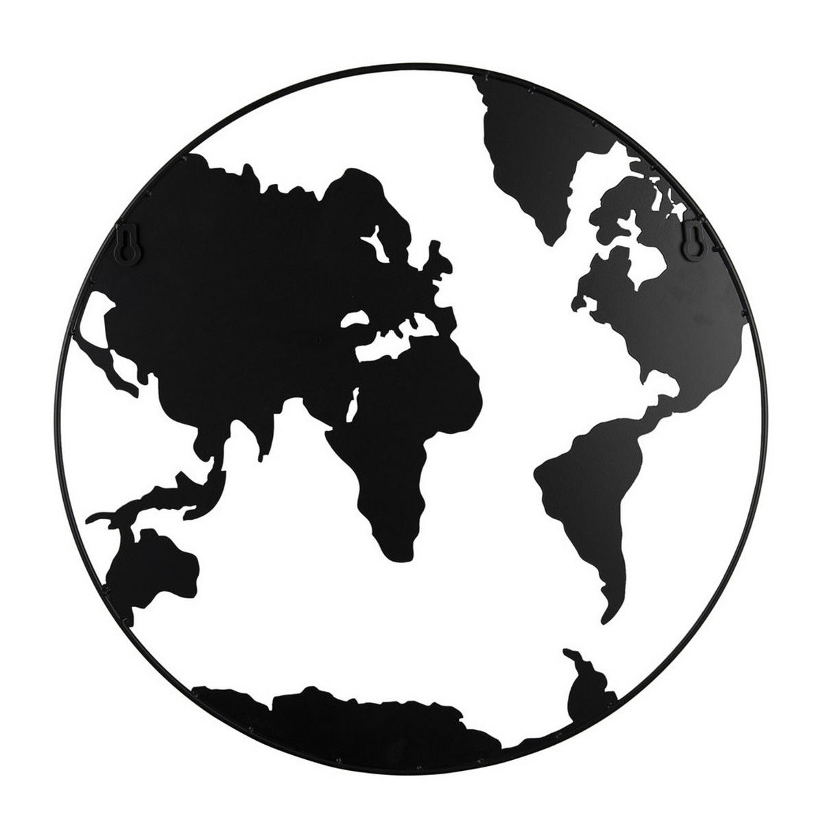 METALLTAFEL Notizen Erde World Ø 50 cm - Schwarz, Metall (50/50/0.6cm)