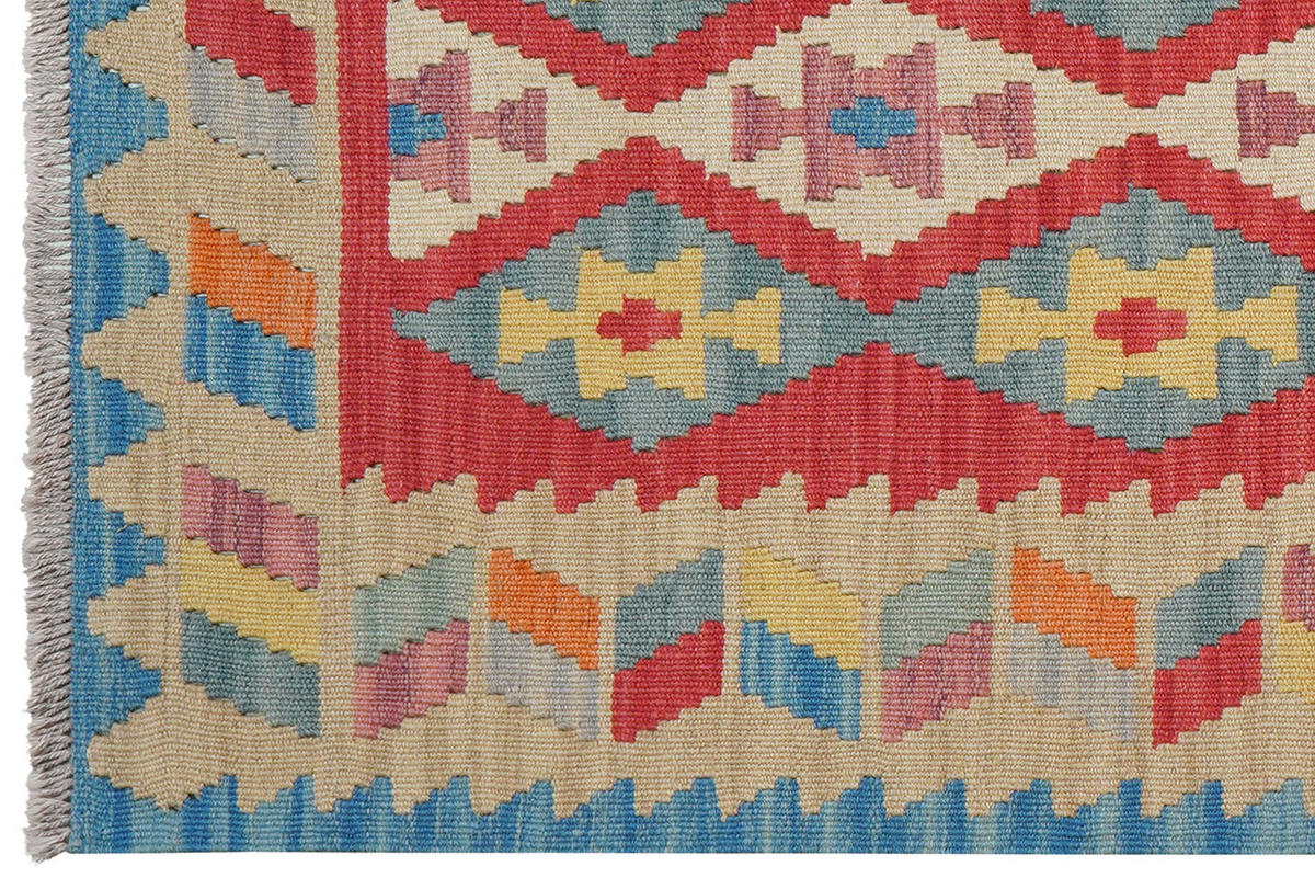 HANDWEBTEPPICH Kelim Gashgai Rot 241/83 cm Schurwolle - Rot, Textil (83/241cm) - Looma