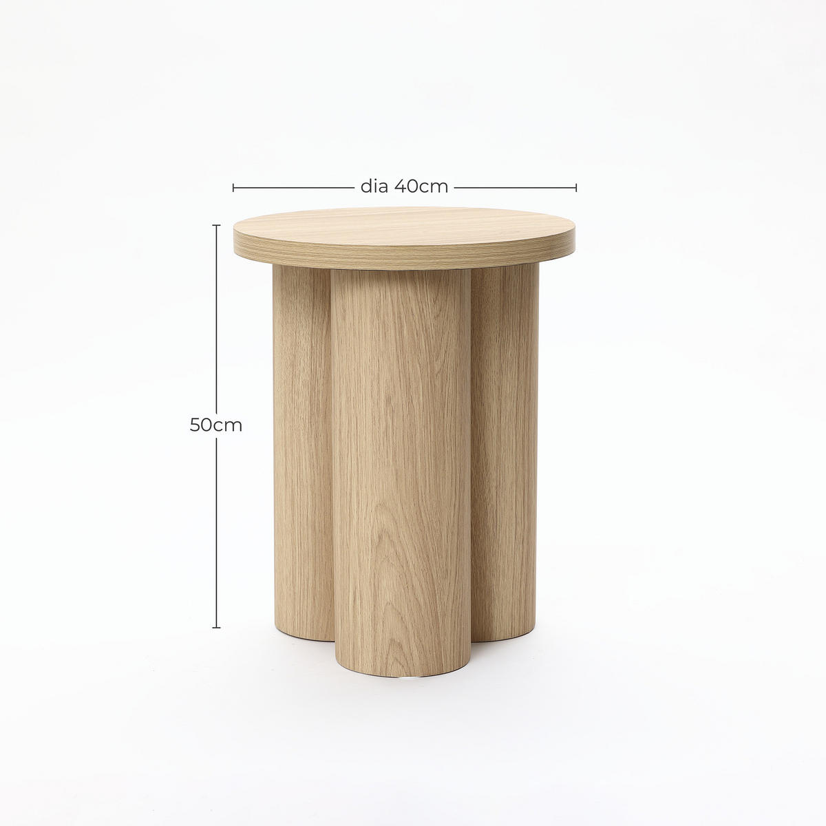 BEISTELLTISCH Rund, Holz | Ø40 x H50 cm - Braun, Holzwerkstoff (40/40/50cm) - Hometopia