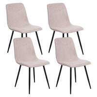 ESSZIMMERSTUHL 4er-Set Beige Tuscola - Beige/Schwarz, Textil (46/88/58cm) - Beliani
