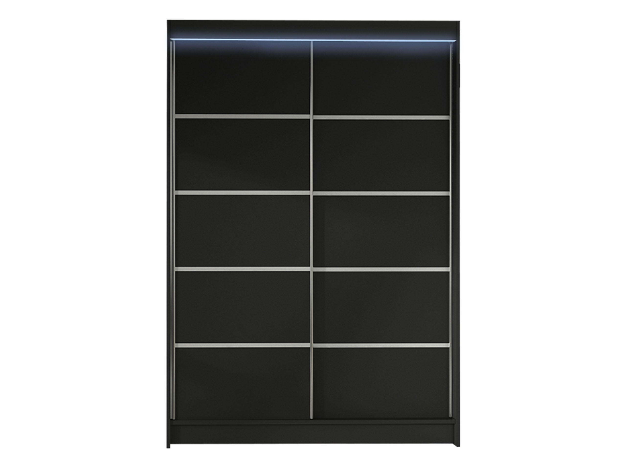 SCHWEBETÜRENSCHRANK Lino IV mit RGB LED Beleuchtung - Schwarz, Holzwerkstoff/Metall (120/200/58cm) - MIRJAN24