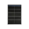 SCHWEBETÜRENSCHRANK Lino IV mit RGB LED Beleuchtung - Schwarz, Holzwerkstoff/Metall (120/200/58cm) - MIRJAN24