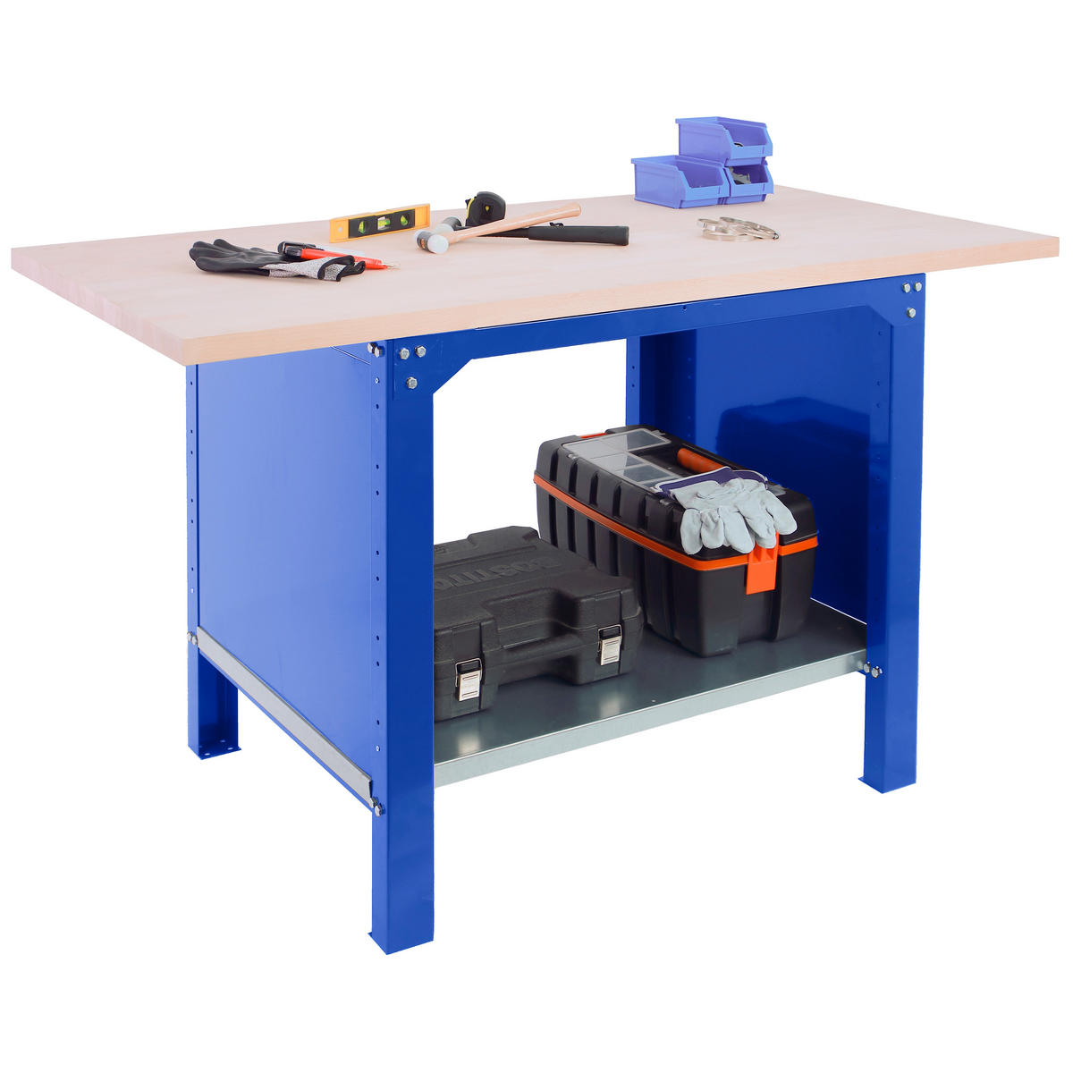 WERKBANK Buffalo Wood HxBxT 86,5 x 150 x 75 cm Traglast 1000 kg Blau - Blau, Metall (150/86.5/75cm) - PROREGAL