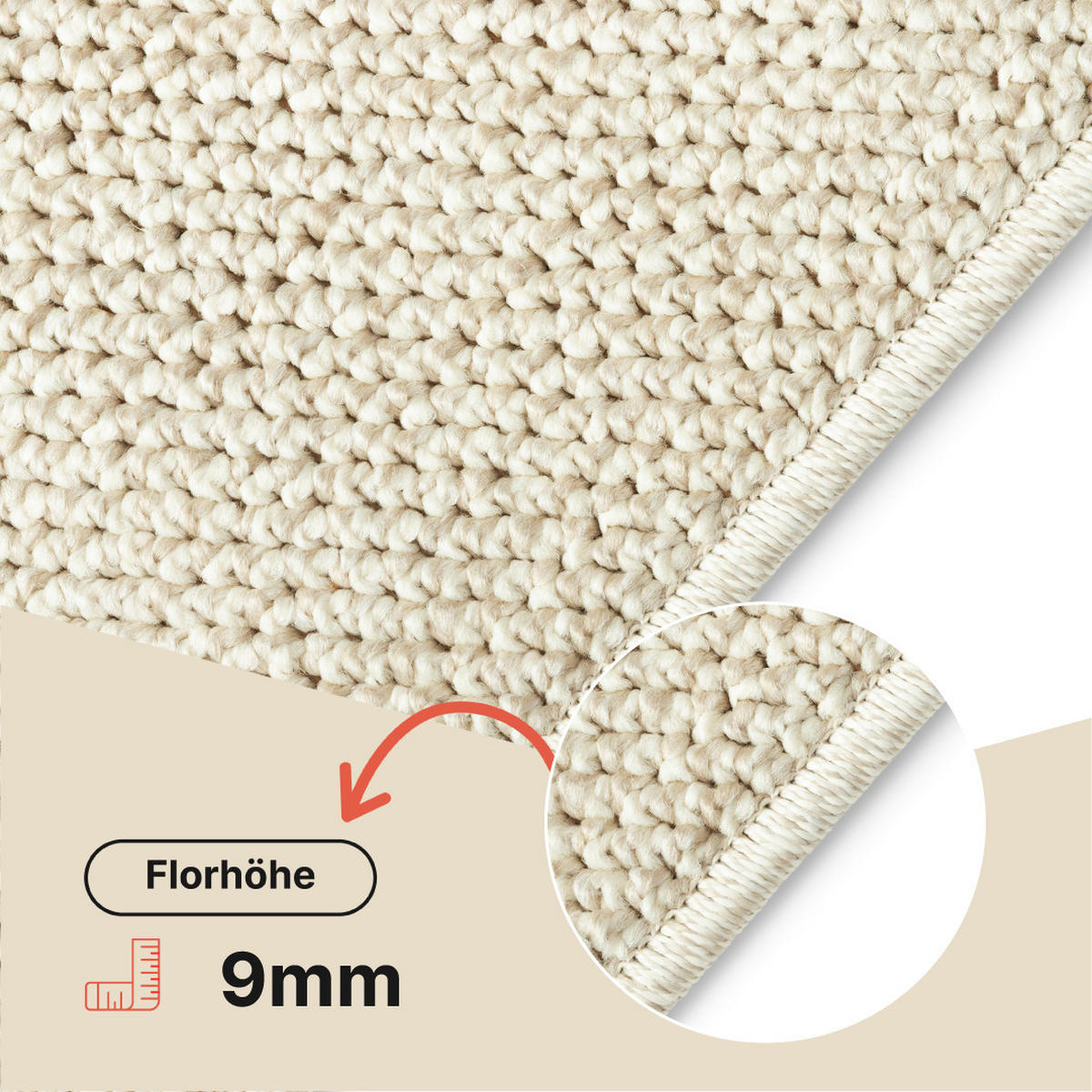 TEPPICH CALMA creme modern 80/150 cm - Creme, Textil (80/150cm) - Tapiso