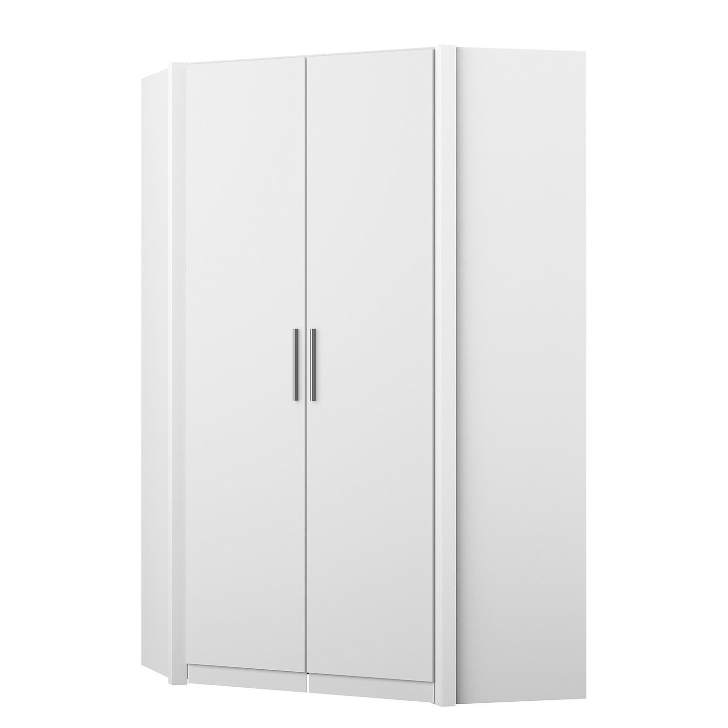 ECKSCHRANK mit Ausgleichsleisten - Weiß, Holzwerkstoff (121/210/121cm) - home24