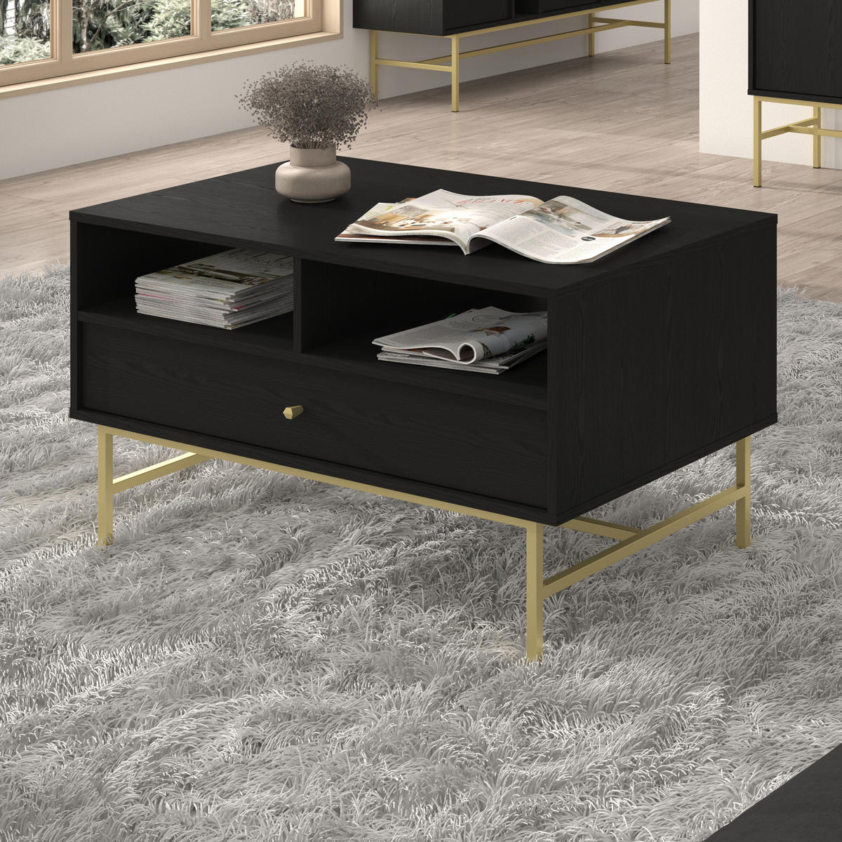 COUCHTISCH TORINO 100,2/62,5/65 cm Graphitfarben - Graphitfarben, Holzwerkstoff (65/100.2/62.5cm) - MASSENO