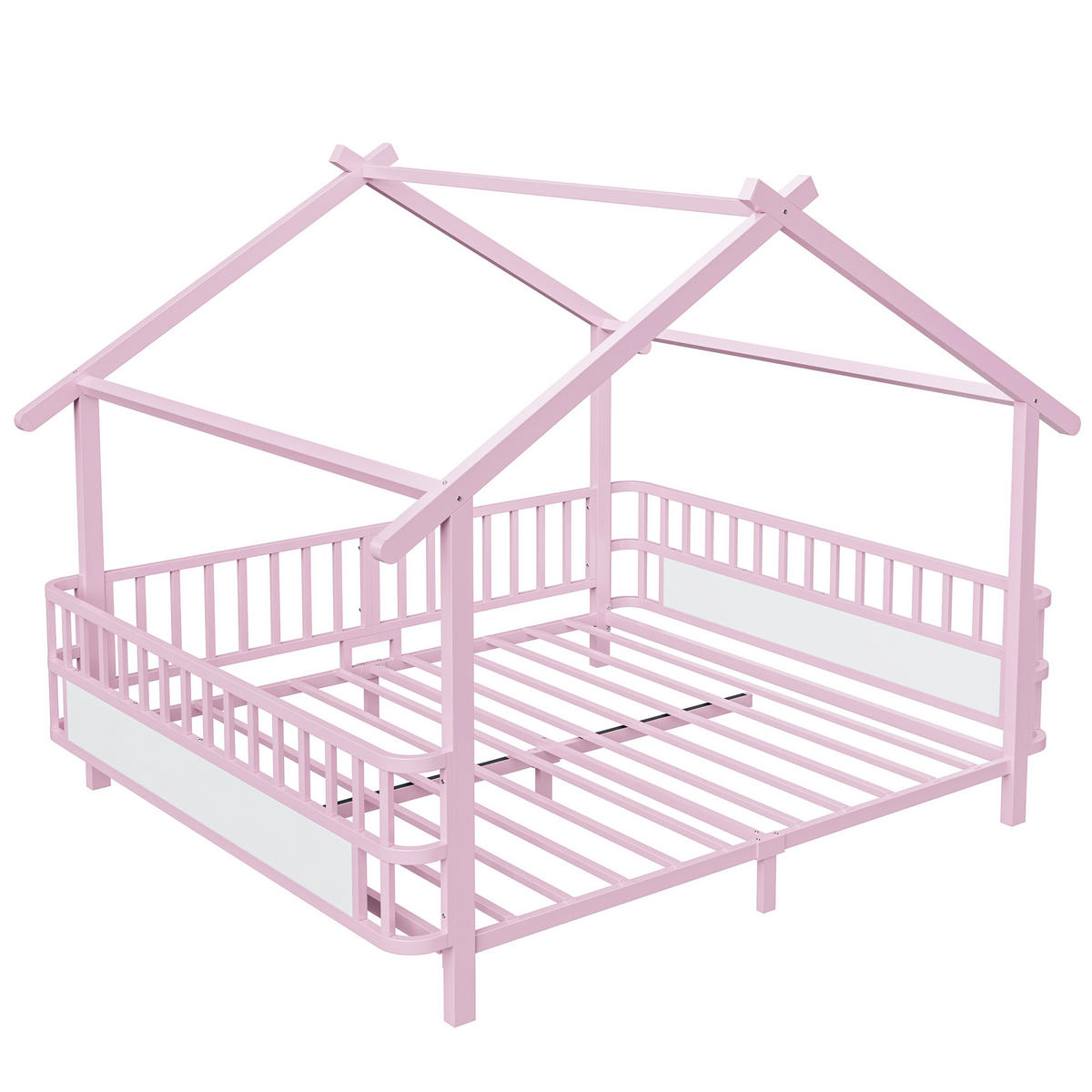 KINDERBETT 140x200 Metall Sicherheitsgitter Rosa - Pink, Metall (140/200cm) - FLIEKS