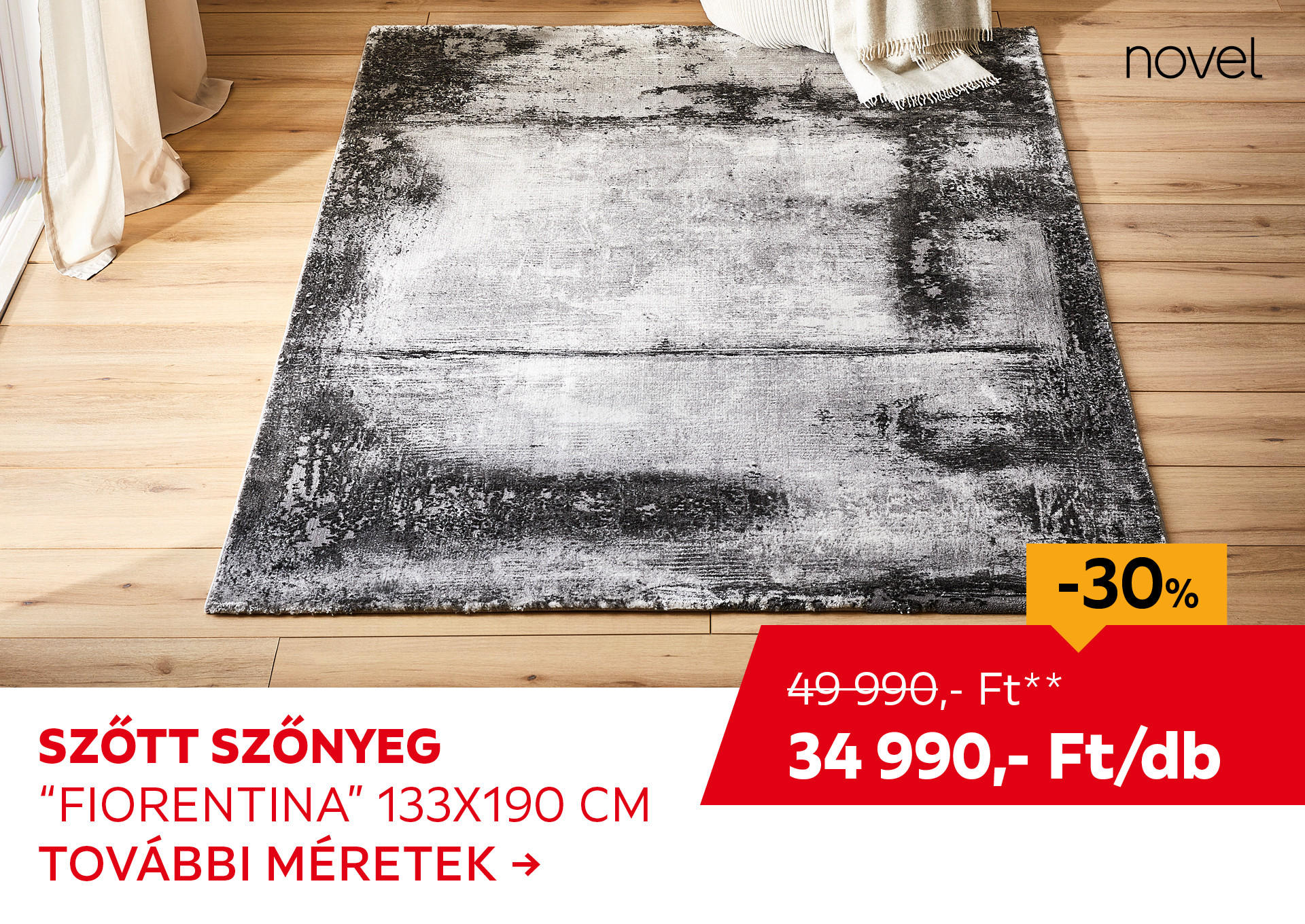 SZŐTT SZŐNYEG "FIORENTINA" 133 X 190 CM Kiemelt termék 49990 Ft.- helyett 34990 Ft.-