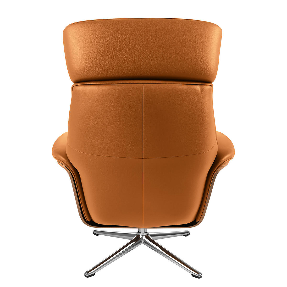 SESSEL - manuell verstellbar - Chromfarben/Cognac, Leder/Metall (83/110/88cm) - home24