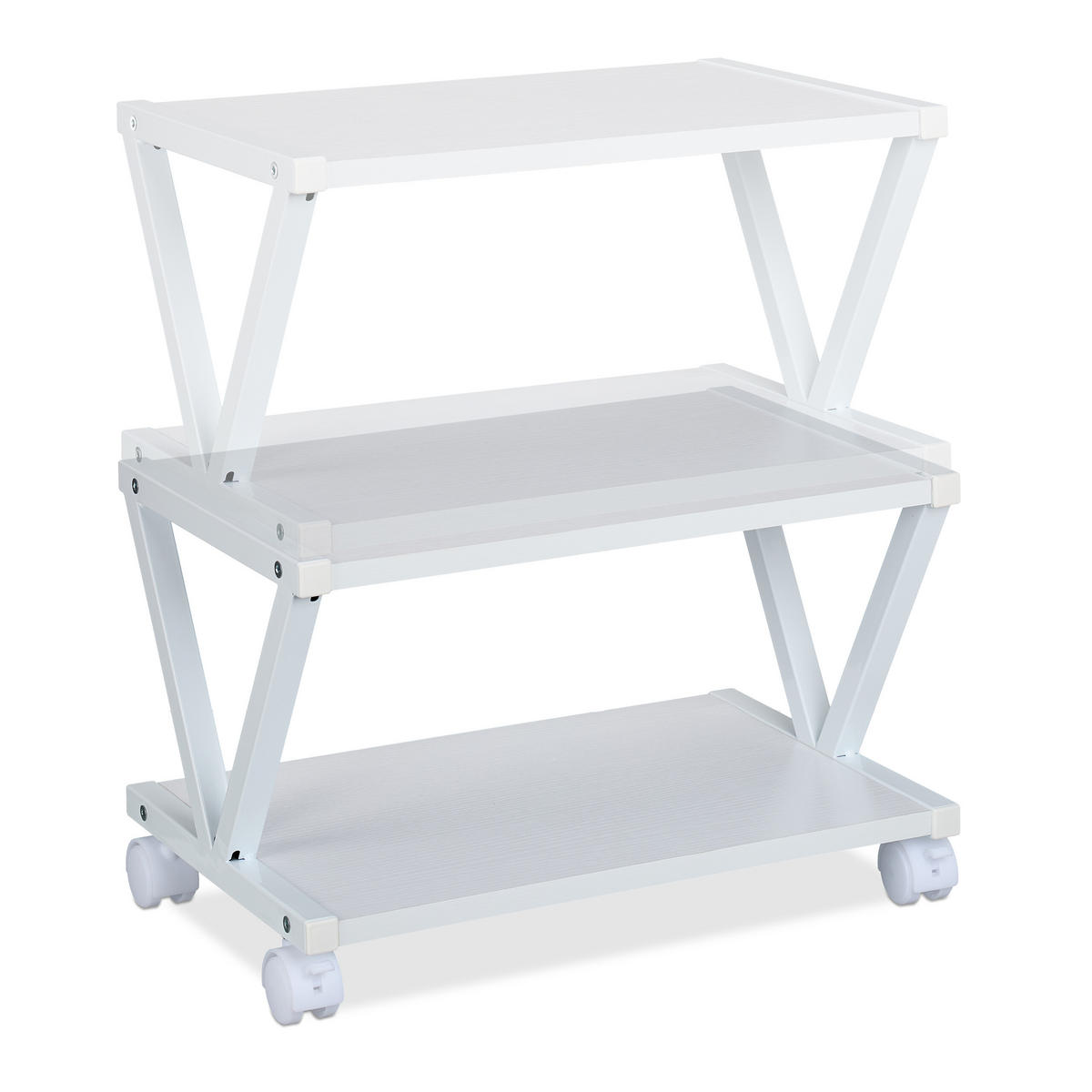 DRUCKERSTÄNDER - Weiß, Holzwerkstoff/Kunststoff (28.5/44/28cm) - Relaxdays