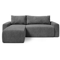 ECKSOFA PLUSH mit Schlaffunktion Dunkelgrau Cord - Dunkelgrau, Textil (240/145cm) - Bromarkt