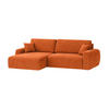 ECKSOFA Mit Schlaffunktion Ariel L, Cordstoff, Stoff Poso, Kupfer, Links - Orange, Holz (250/142cm) - Kaiser Möbel