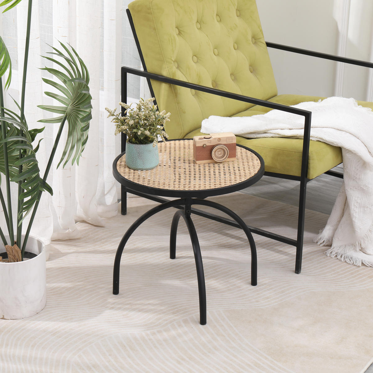 BEISTELLTISCH Rund Schwarz 45 x 45 x 41.5 cm - Schwarz, Holz (45/45/41.5cm) - Nordlys