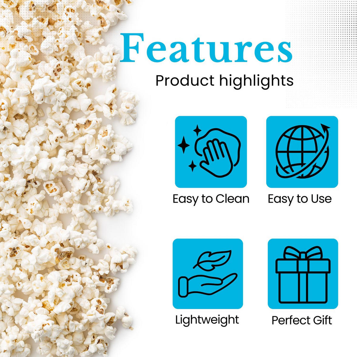 POPCORN MAKER - Blau, Kunststoff (20/6/24cm) - Intirilife