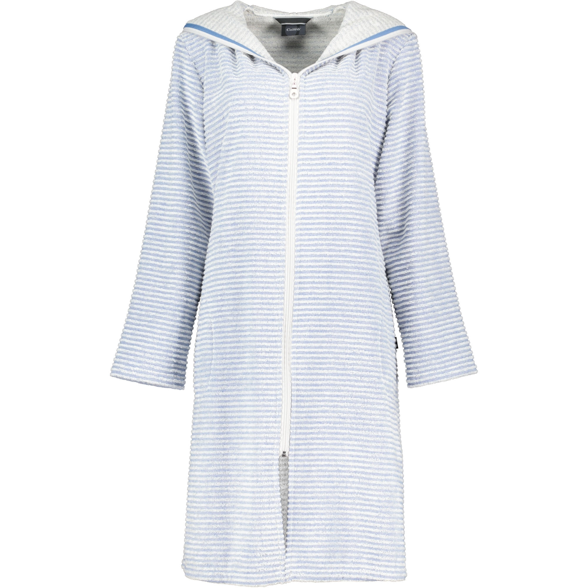 BADEMANTEL DAMEN KURZMANTEL MIT KAPUZE KURZMANTEL MIT KAPUZE 6222 CAPRI - 11 - Blau, Textil (Snull) - Cawoe