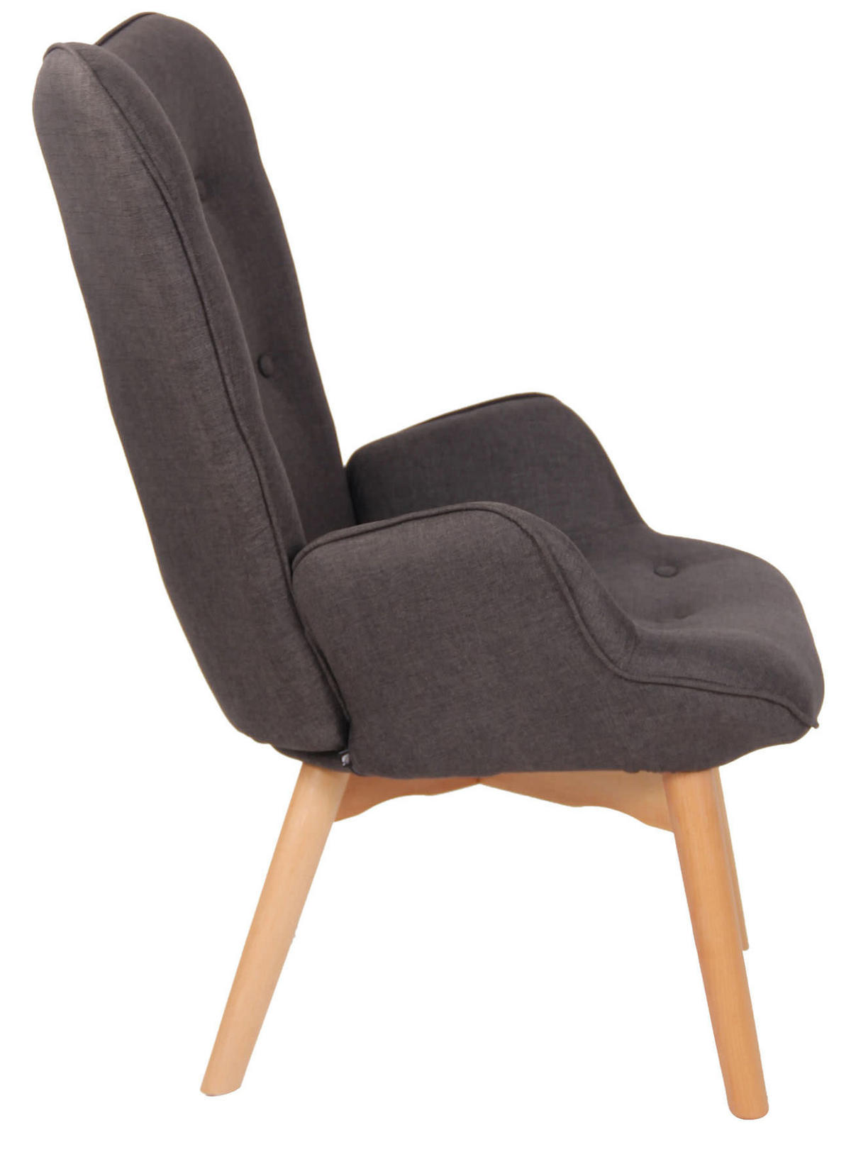 SESSEL Stoff dunkelgrau - Dunkelgrau, Holz/Textil (71/100/77cm) - CLP